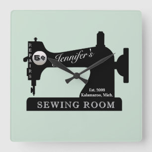 Seamstress Quilter Sewing Gift Sewing Maskin Fyrkantig Klocka
