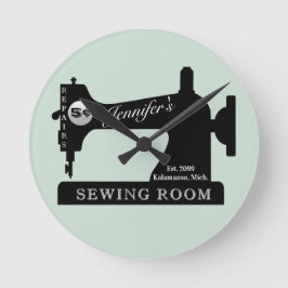Seamstress Quilter Sewing Gift Sewing Maskin Rou Rund Klocka