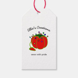 Seamstress Red Pin Cushion Seamstress Classic Roun Presentetikett