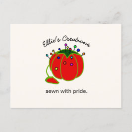 Seamstress Red Pin Cushion Seamstress inte Postcar Vykort