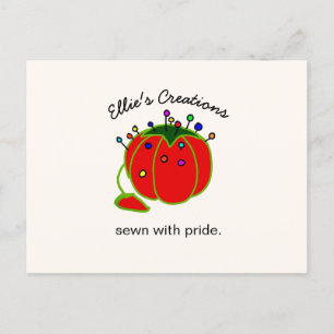 Seamstress Red Pin Cushion Seamstress inte Postcar Vykort