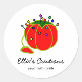 Seamstress Red Pin Cushion Seamstress Runt Klistermärke