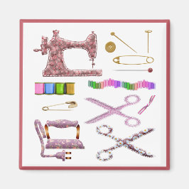 Seamstress Sewing Maskin Scissor Tailor Tailor Magnet