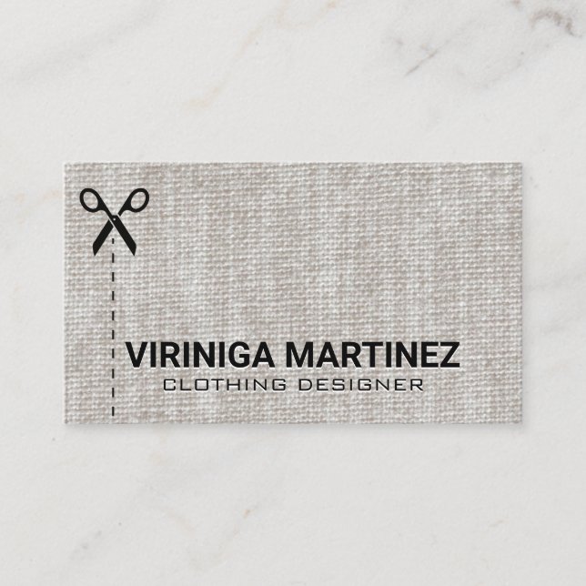 Seamstress Shears | Fabric Visitkort (Framsida)