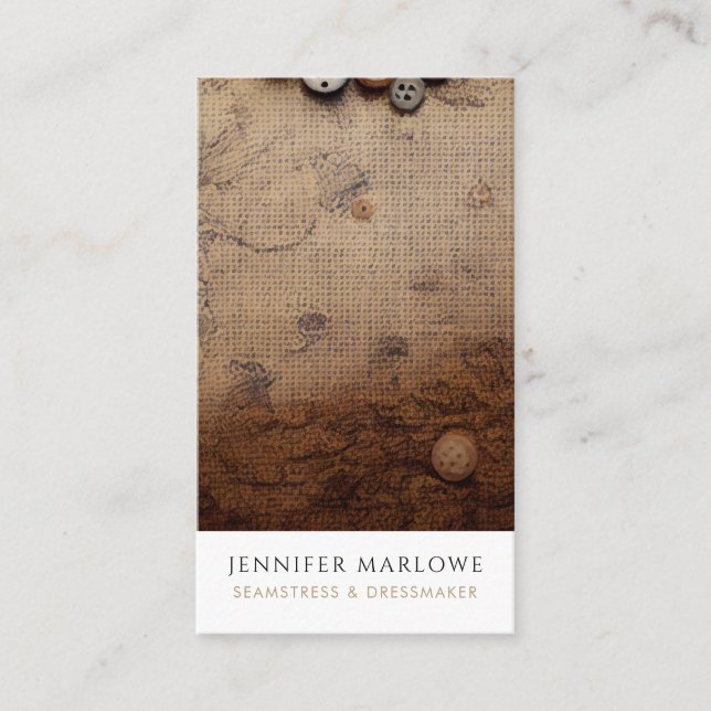 Seamstress Tailor Dressmaker Alterations Visitkort (Framsida)