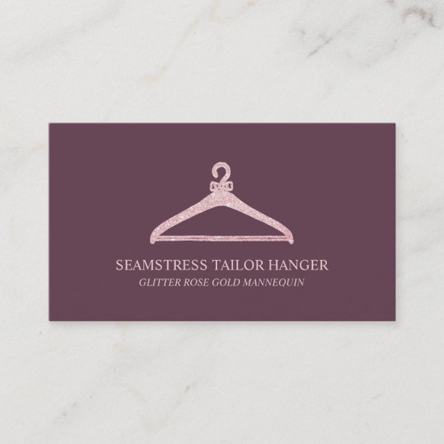Seamstress Tailor Hanger Burgundy Visitkort (Framsida)