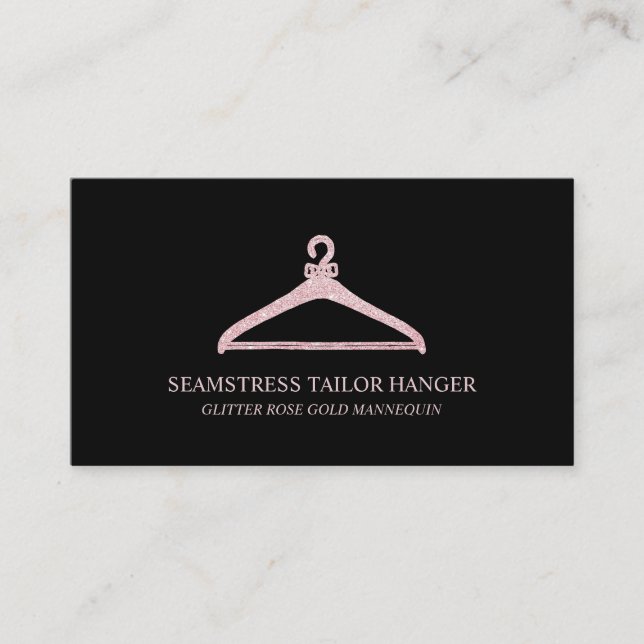 Seamstress Tailor Hanger Visitkort (Framsida)