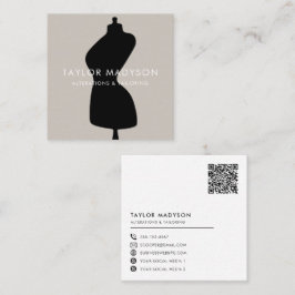 Seamstress Tailor Mannequin Logotyp QR-kod Fyrkantigt Visitkort