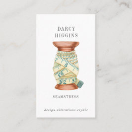 Seamstress Tailor Spool som mäter band Business Ca Visitkort