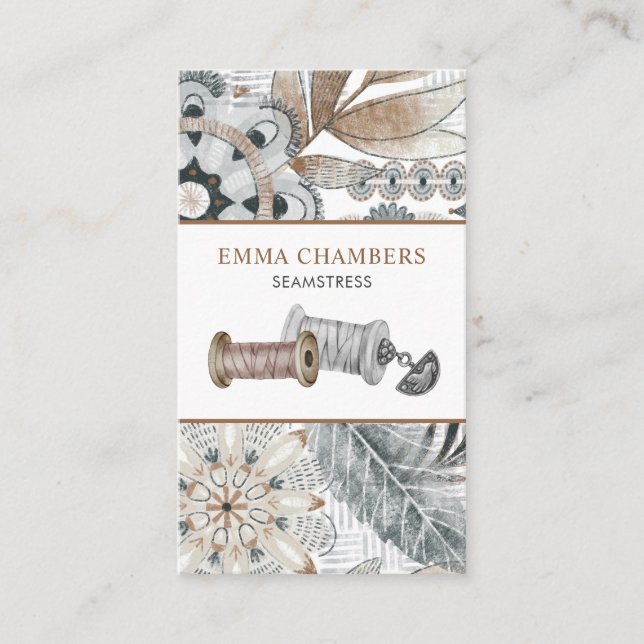 Seamstress Tailor Visitkort (Framsida)