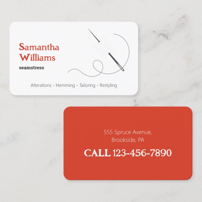Seamstress Visitkort (Fram/baksida)