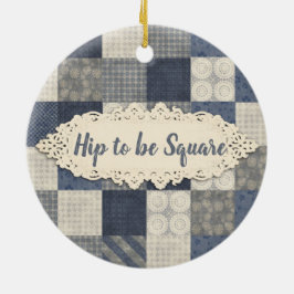 Seamstressquilter som vadderar julprydnaden julgransprydnad keramik