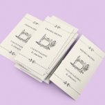 Seamtress Mode Sewing med enkel Vintage Elegant  Visitkort<br><div class="desc">Utformning av blommigten vintage maskin. Anpassa den med din egen info eller anpassa den ytterligare om du behöver lägga till text,  ändra layout,  teckensnitt,  teckensnitt färg,  storlekt teckensnitt... osv.</div>