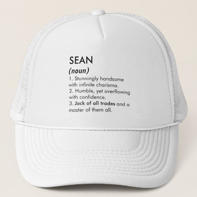 Sean namn, Redigerbart namn, Anpassat namn Keps (Framsida)