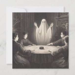 Séance med uppenbarande spöke Antik illustration Kort