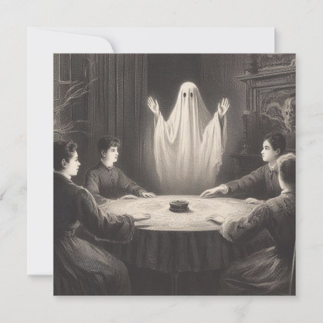 Séance med uppenbarlig spökande antika illustratio kort (Framsida)