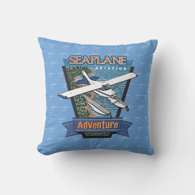 Seaplane Aviation Äventyr Kudde (Framsida)