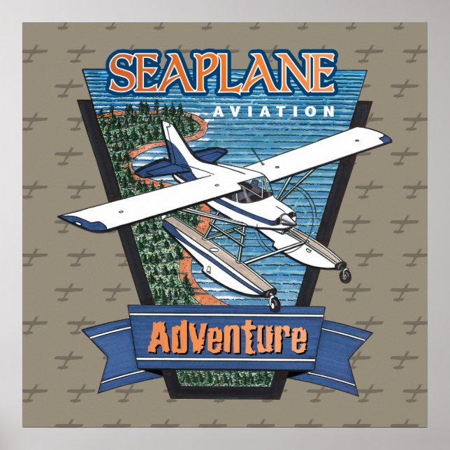 Seaplane Aviation Äventyr Poster (Framsidan)