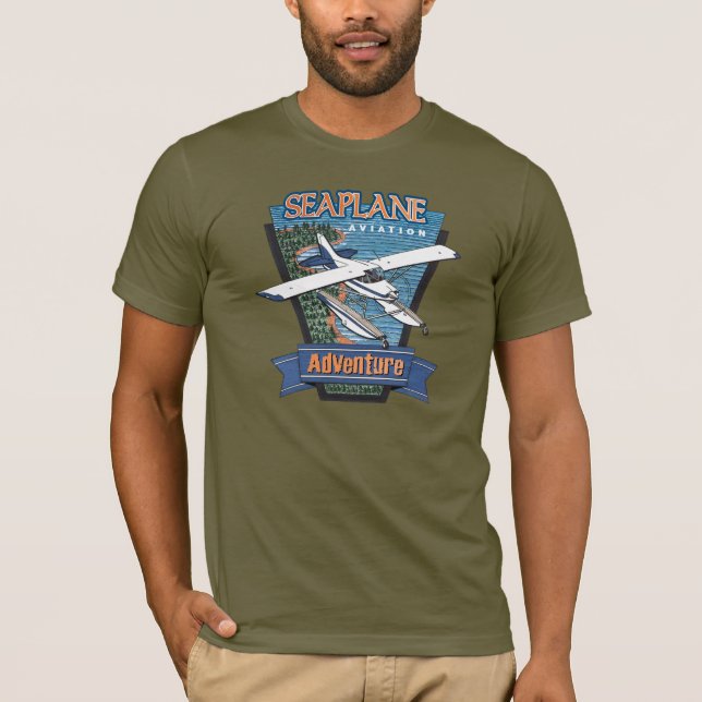 Seaplane Aviation Äventyr Tee Shirt (Framsida)