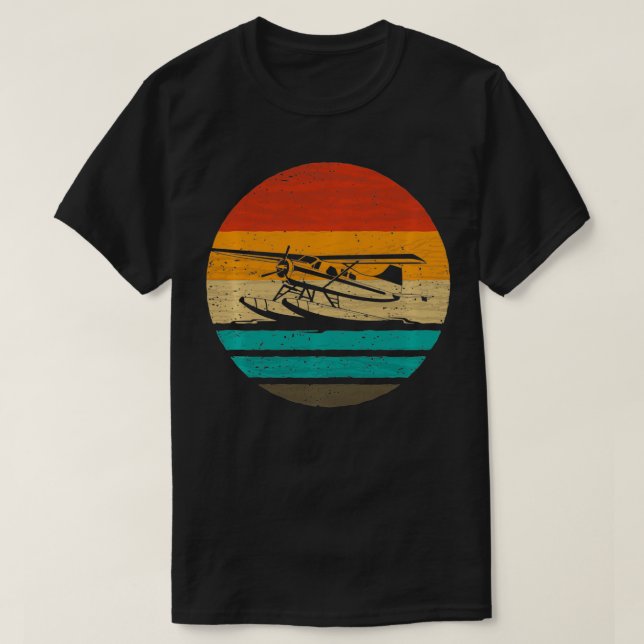 Seaplane Retro Stil Vintage T Shirt (Design framsida)