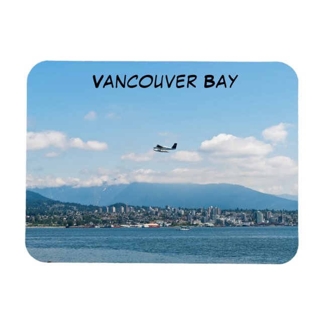 Seaplane som lyfter över Vancouver Bay Magnet (Horisontell)