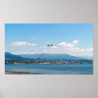Seaplane som lyfter över Vancouver Bay