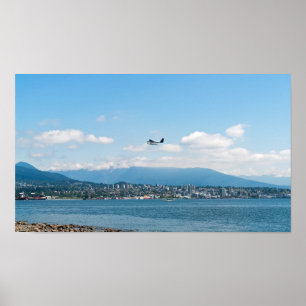 Seaplane som lyfter över Vancouver Bay Poster