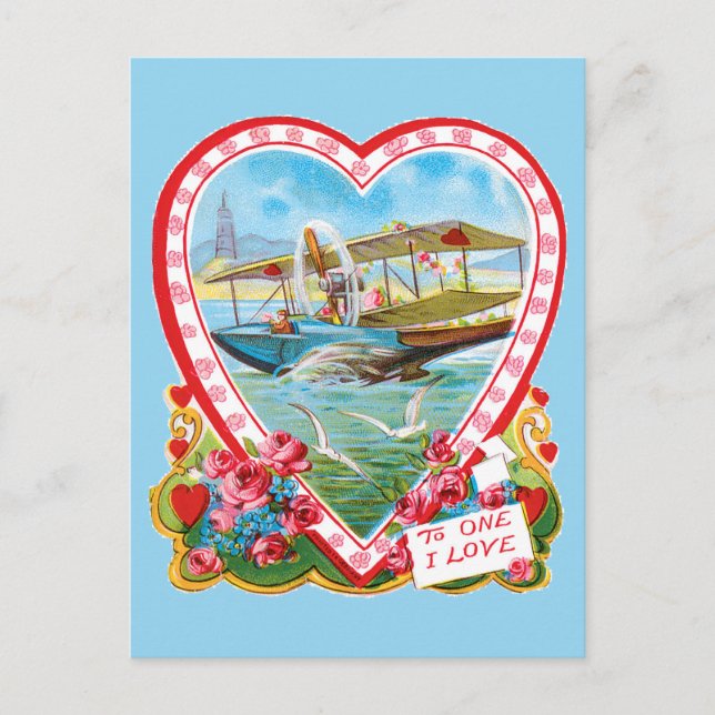 Seaplane Valentine Helg Vykort (Framsida)