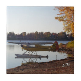 Seaplane vid sjön kakelplatta