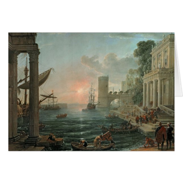 Seaport med ilastningen hälsningskort (Framsidan Horizontal)