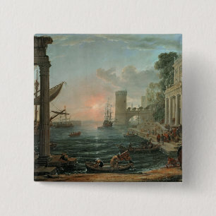 Seaport med ilastningen knapp