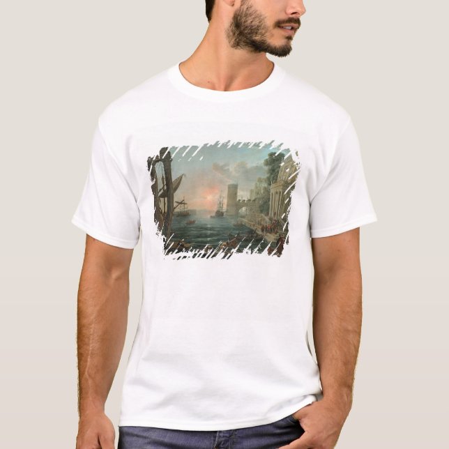 Seaport med ilastningen t-shirt (Framsida)