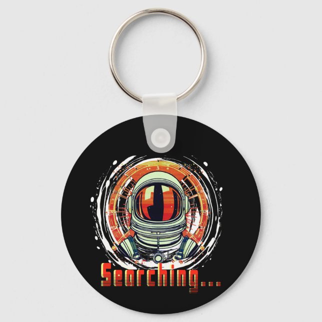 Searching… Astronaut Portrait Keychain Nyckelring (Framsida)