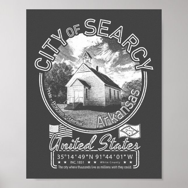 SEARCY ARKANSAS - VINTAGE WHITE CHAPEL POSTER (Framsidan)