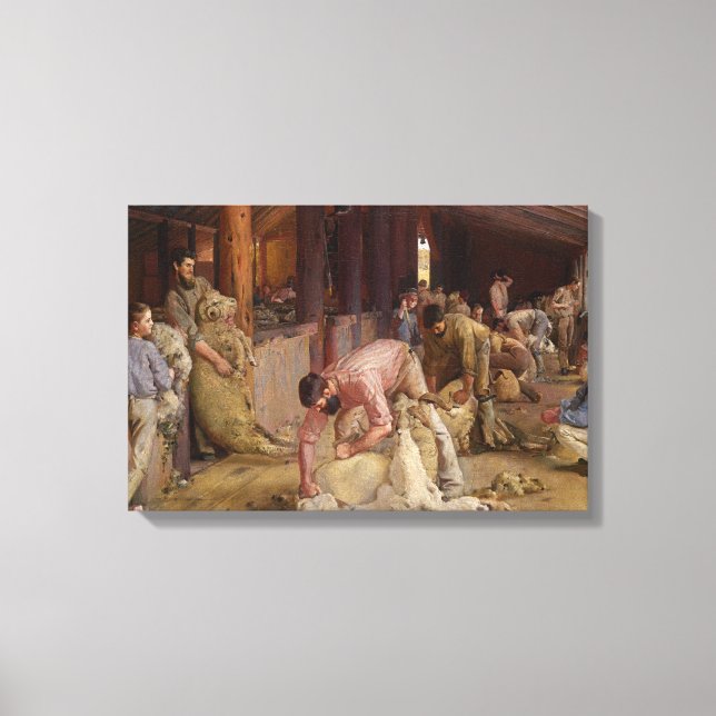 Searing the Rams (Australian Art) (Tom Roberts) Canvastryck (Framsida)