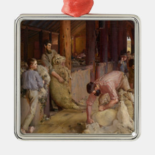 Searing the Rams (Australian Art) (Tom Roberts) Julgransprydnad Metall