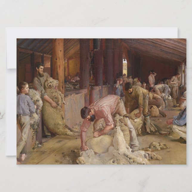 Searing the Rams (Australian Art) (Tom Roberts) Kort (Framsida)
