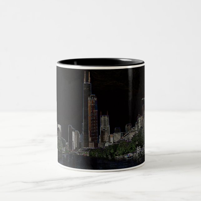 Sears Tower neonmugg Två-Tonad Mugg (Center)
