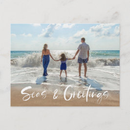 Seas & Hälsning Family Florida Beach Photo Helg Vykort