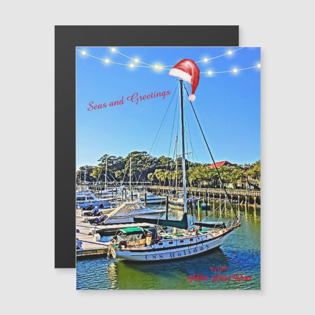 Seas & Hälsning Hilton Head Island Magnetic Card (Fram/baksida)