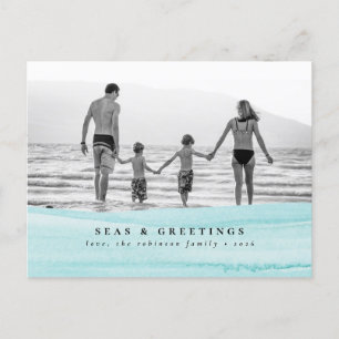 Seas & Hälsning Oceanfamiljen Fotojulkort Vykort