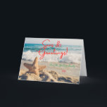Seas & Hälsning Starfish and Beach Coastal Helgkort<br><div class="desc">Seas & Hälsning Starfish and Beach Coastal Helgdag Card</div>