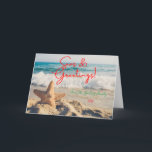 Seas & Hälsning Starfish and Beach Coastal Helgkort<br><div class="desc">Seas & Hälsning Starfish and Beach Coastal Helgdag Card</div>