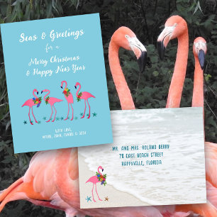 Seas i Hälsning Flamingos Anpassningsbar Helgdag P Vykort