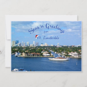 Seas i Hälsning från Sunny Ft Lauderdale Florida Julkort