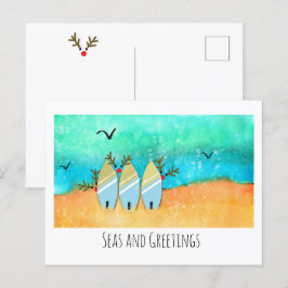Seas och Hälsning Beach-jul med Rudolph Vykort