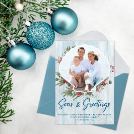 Seas och Hälsning Coastal Seashell Photo Julkort