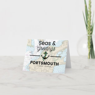 Seas och Hälsning Portsmouth Helgkort