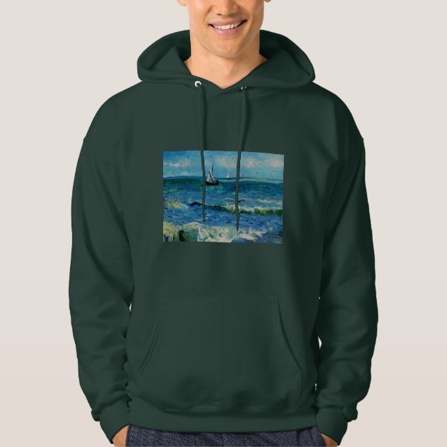 Seascape at Les Saintes-Maries Fine Art Hoodie (Framsida)