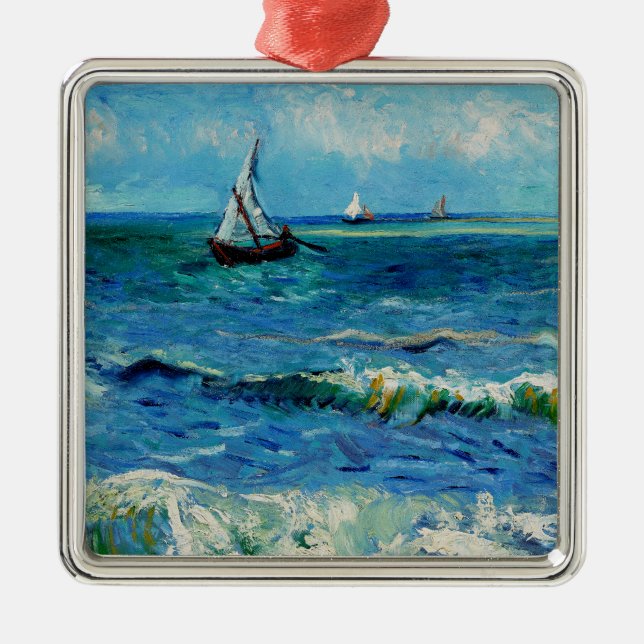 Seascape at Les Saintes-Maries Fine Art Julgransprydnad Metall (Framsidan)